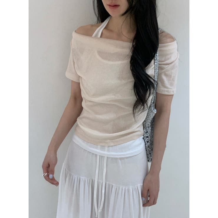 ホルターネックドレープＴシャツセット　韓国ファッション | mood in seoul | 詳細画像7 