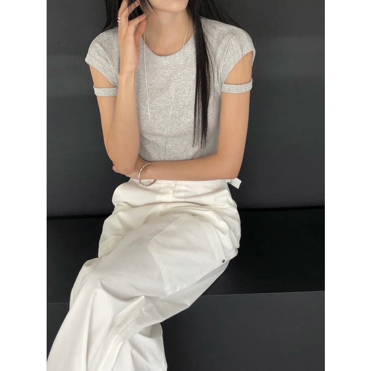 スリットディテール半袖Ｔシャツ　韓国ファッション | mood in seoul | 詳細画像6 