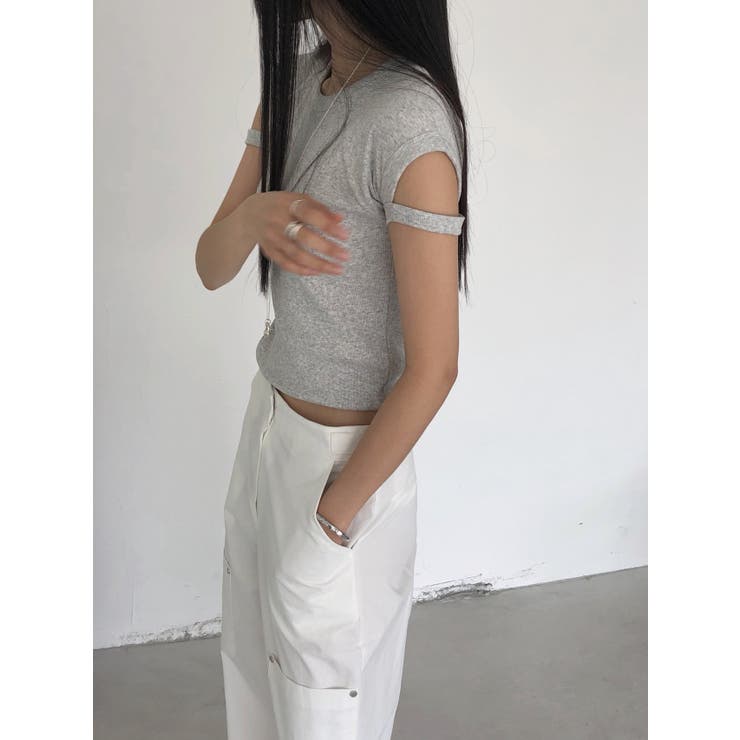 スリットディテール半袖Ｔシャツ　韓国ファッション | mood in seoul | 詳細画像8 