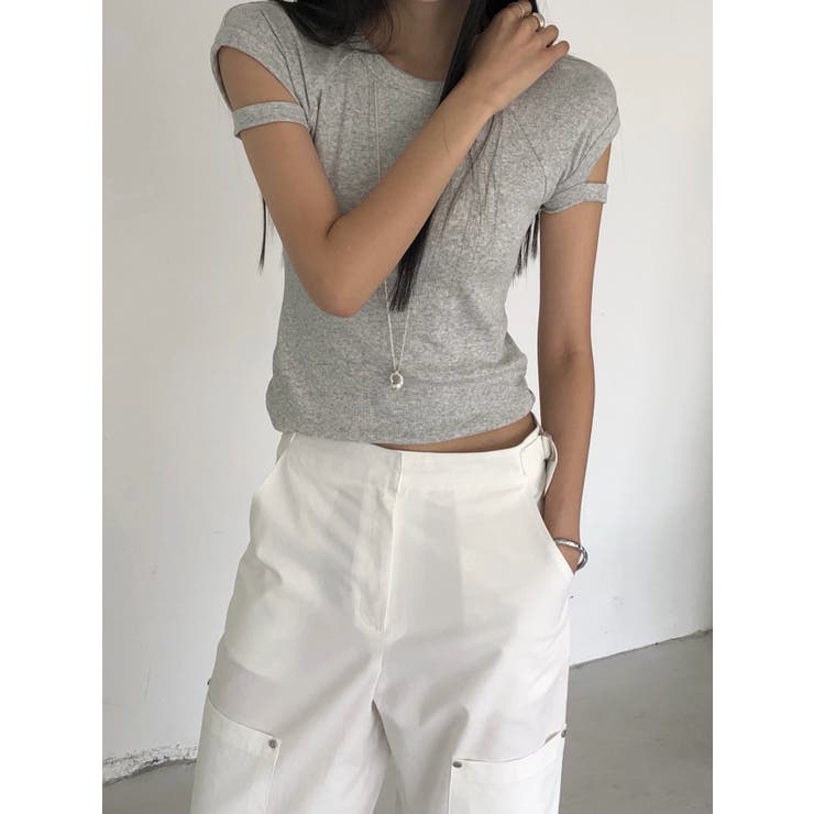 スリットディテール半袖Ｔシャツ　韓国ファッション | mood in seoul | 詳細画像9 