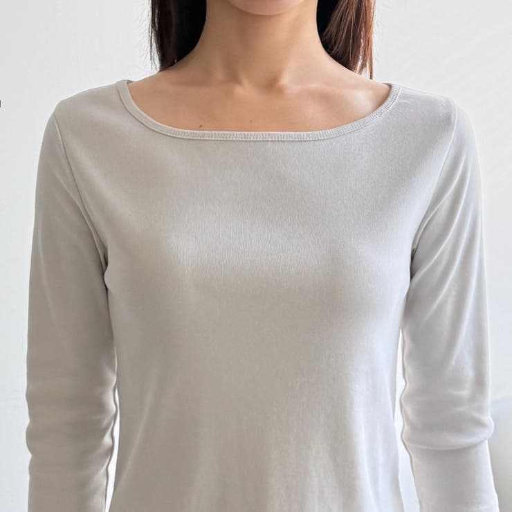ボートネック7分袖Ｔシャツ 韓国ファッション | mood in seoul | 詳細画像5 
