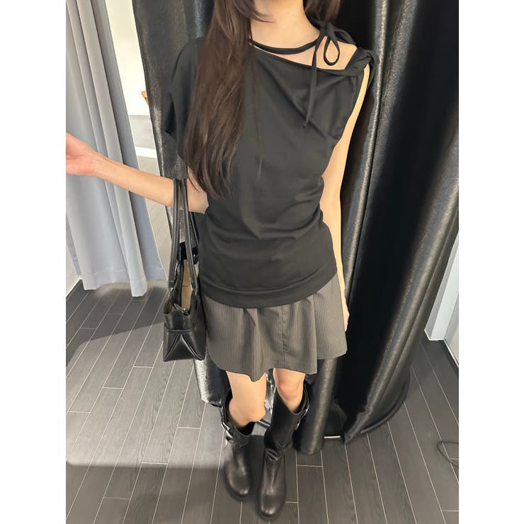 アンバランストレンドTシャツ　韓国ファッション | mood in seoul | 詳細画像4 