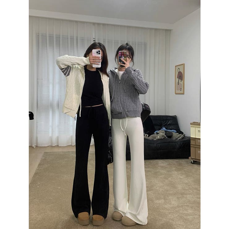 もっちり素材フレアスウェットパンツ　韓国ファッション | mood in seoul | 詳細画像16 