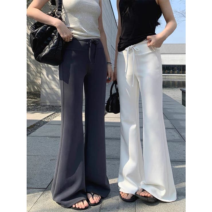 もっちり素材フレアスウェットパンツ　韓国ファッション | mood in seoul | 詳細画像1 