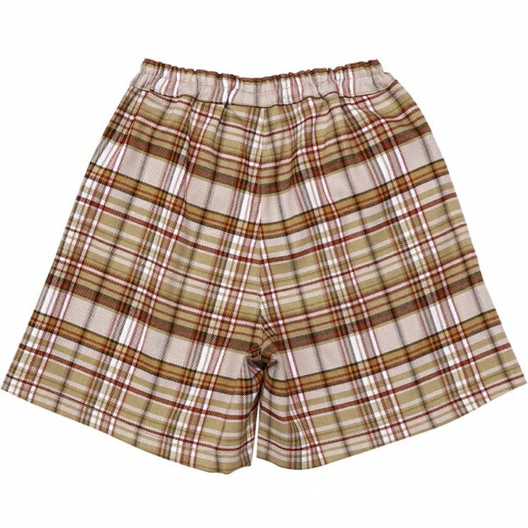 子供服 女の子 キュロット 秋冬 膝丈 子ども服 キッズ 服 ジュニア スクール チェック 柄 キュロットパンツ ポケット ウエストゴム ベージュ