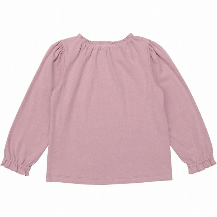 子供服 女の子 Tシャツ 秋冬 長袖 子供 こども 子ども キッズ ジュニア トップス カットソー ティーカップ スイーツ ロゴ 刺繍 フリル リボン