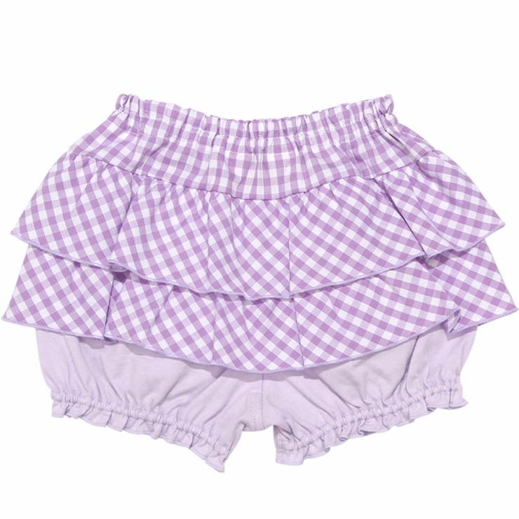 ギンガムチェックフリルゴムブルマベビーベビー服半ズボンハーフパンツバルーン赤ちゃん