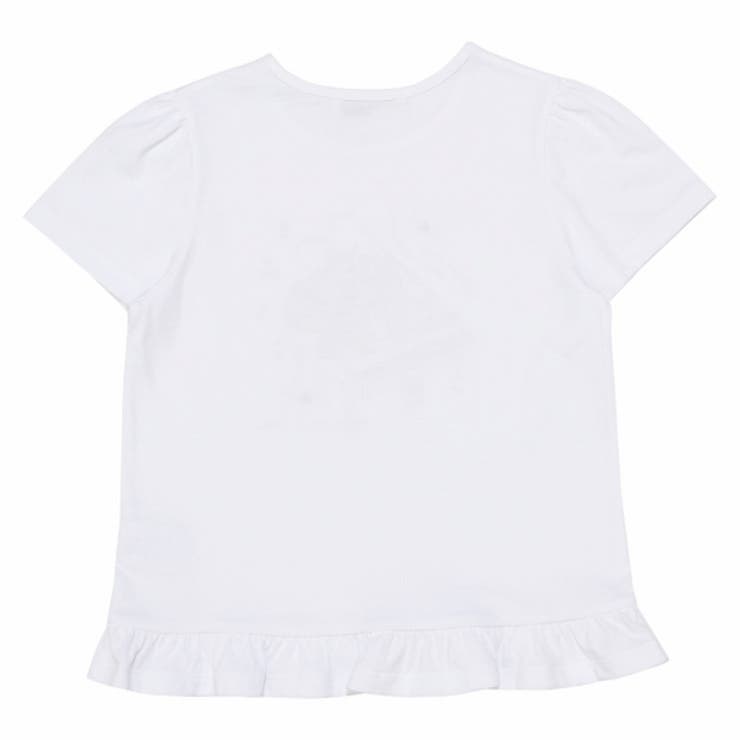 綿100％ベビーキッズジュニアお花ピアノ音符プリントフリル子ども服コットンTシャツ