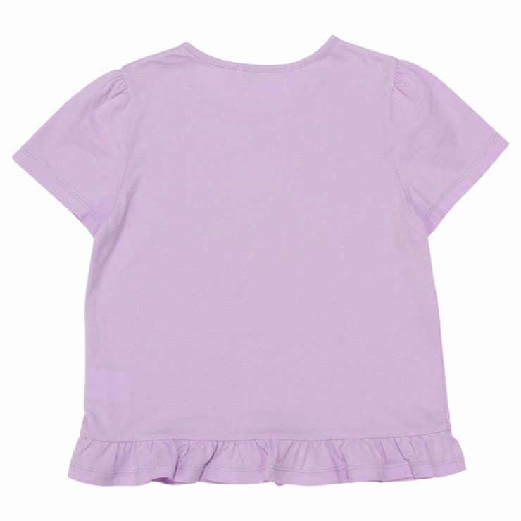 綿100％ベビーキッズジュニアお花ピアノ音符プリントフリル子ども服コットンTシャツ