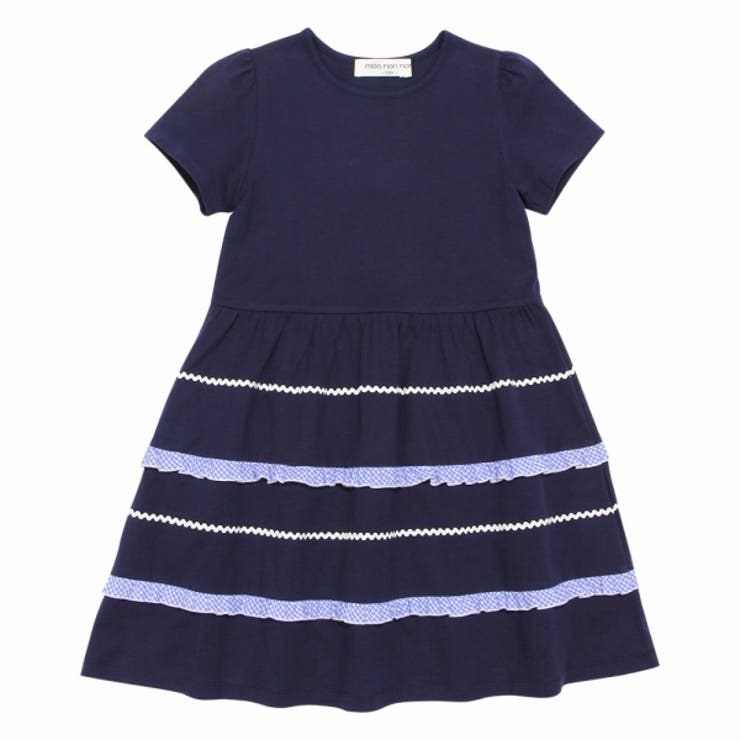 綿100％コットンワンピフリルギャザー半そでドッキングワンピース子ども服こども