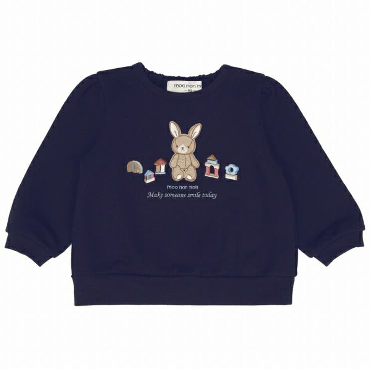 子供服 女の子 トレーナー 秋冬 長袖 子ども ベビー 通園 通学 デイリー お出かけ カジュアル キュート ガーリー ワッペン イエロー ネイビー 80cm 90cm 100cm 110cm 120cm 1歳 2歳 3歳 4歳 5歳 6歳 7歳 8歳 【むーのんのん moononnon】