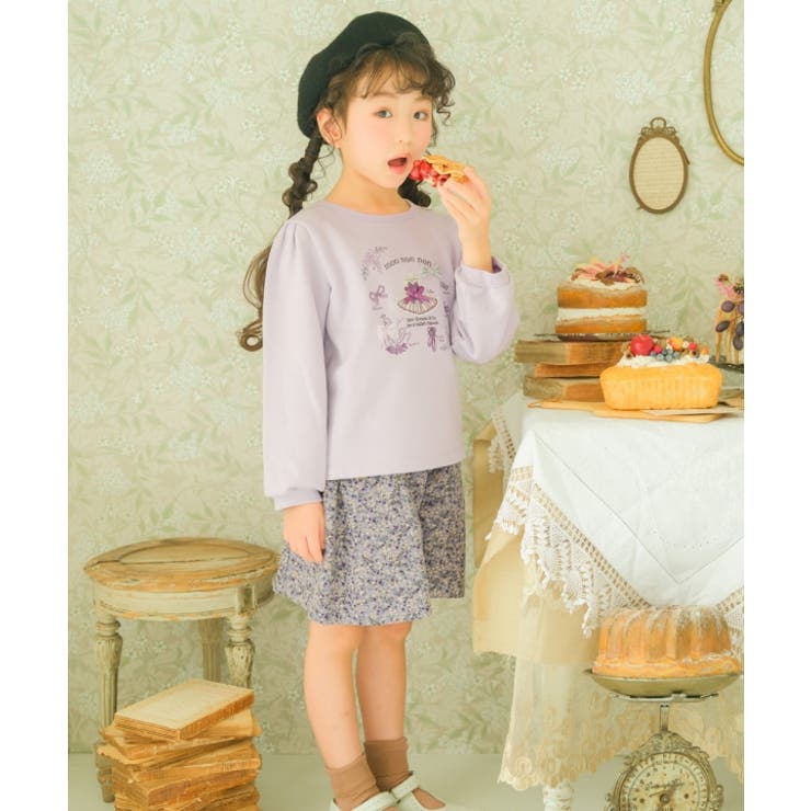 子供服 女の子 トレーナー 秋冬 長袖 普段着 通学着 刺繍 バレエ シューズ リボン 裏毛 アイボリー パープル 80cm 90cm 100cm 110cm 120cm 130cm 140cm 150cm 160cm 1歳 2歳 3歳 4歳 5歳 6歳 7歳 8歳 9歳 10歳 11歳 12歳 13歳 【むーのんのん moononnon】