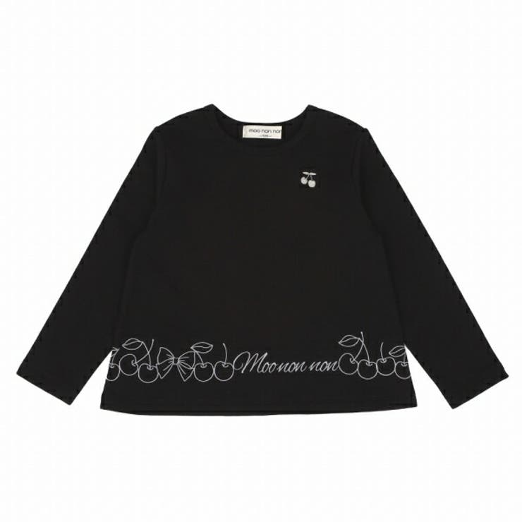 子供服 女の子 トレーナー 秋冬 長袖 ベビー キッズ ジュニア おんなのこ 普段着 お出かけ着 さくらんぼ リボン 刺繍 ブラック アイボリー 90cm 100cm 110cm 120cm 130cm 140cm 150cm 160cm 2歳 3歳 4歳 5歳 6歳 7歳 8歳 9歳 10歳 11歳 12歳 13歳 【むーのんのん moononnon】