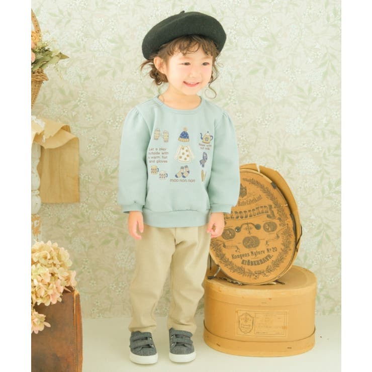 子供服 女の子 トレーナー 秋冬 長袖 ベビーキッズ ジュニア おんなのこ 普段着 お出かけ着 手袋 刺繍 ピンク グリーン 80cm 90cm 100cm 110cm 120cm 130cm 140cm 1歳 2歳 3歳 4歳 5歳 6歳 7歳 8歳 9歳 10歳 11歳 【むーのんのん moononnon】
