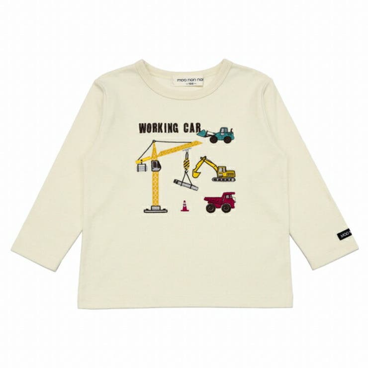 子供服 男の子 Tシャツ 秋冬 長袖 こども服 ベビー キッズ 乗り物 刺繍 普段着 お出かけ レッド オフホワイト 80cm 90cm 100cm 110cm 120cm 130cm 1歳 2歳 3歳 4歳 5歳 6歳 7歳 8歳 9歳 10歳 【むーのんのん moononnon】