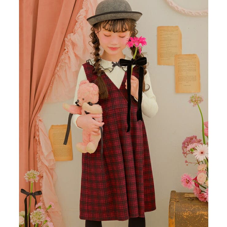 レッド(03) | 子供服 女の子 ワンピース | moononnon