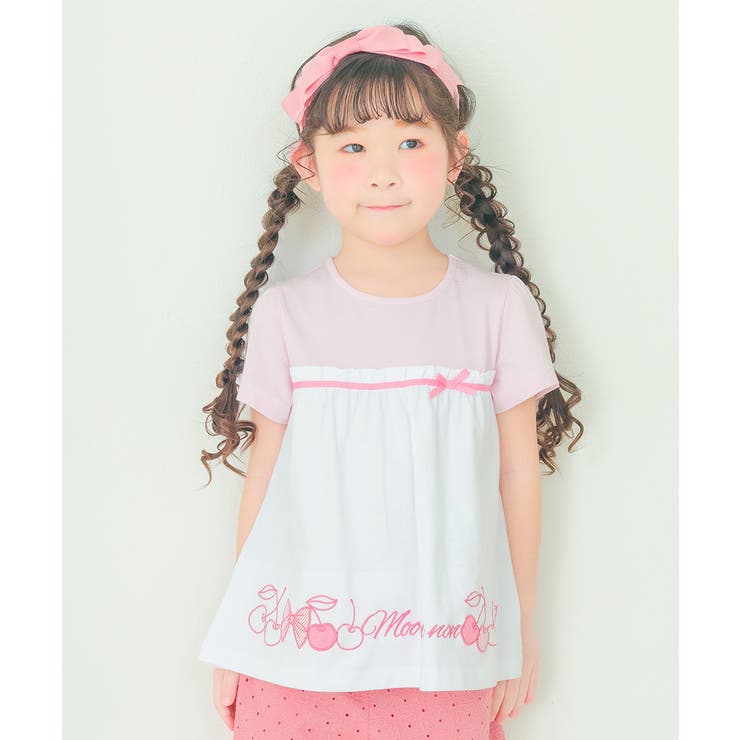 ピンク(02) | 子供服 女の子 Tシャツ | moononnon