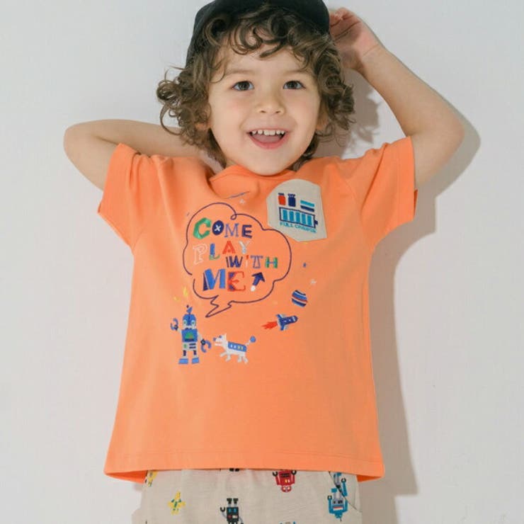 オレンジ(07) | 子供服 男の子 Tシャツ | moononnon