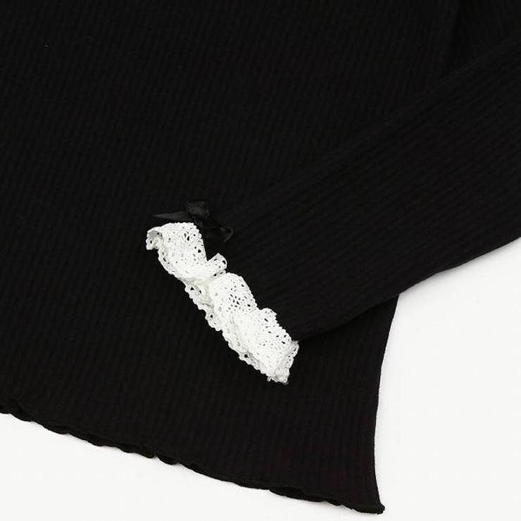 Tシャツ長袖シンプルレースリブ