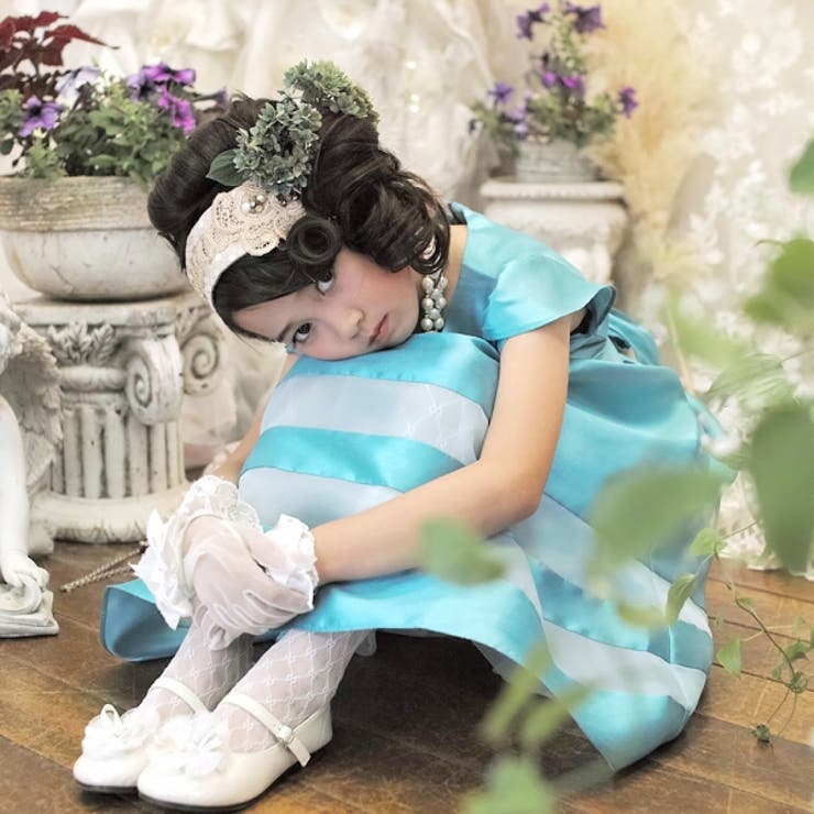 子供服女の子フォーマルドレス発表会結婚式半袖ラインストーンリボン付きチュールライン入りドレスピンクブルー120cm130cm140cm150cm160cm【むーのんのんMOONONNON】