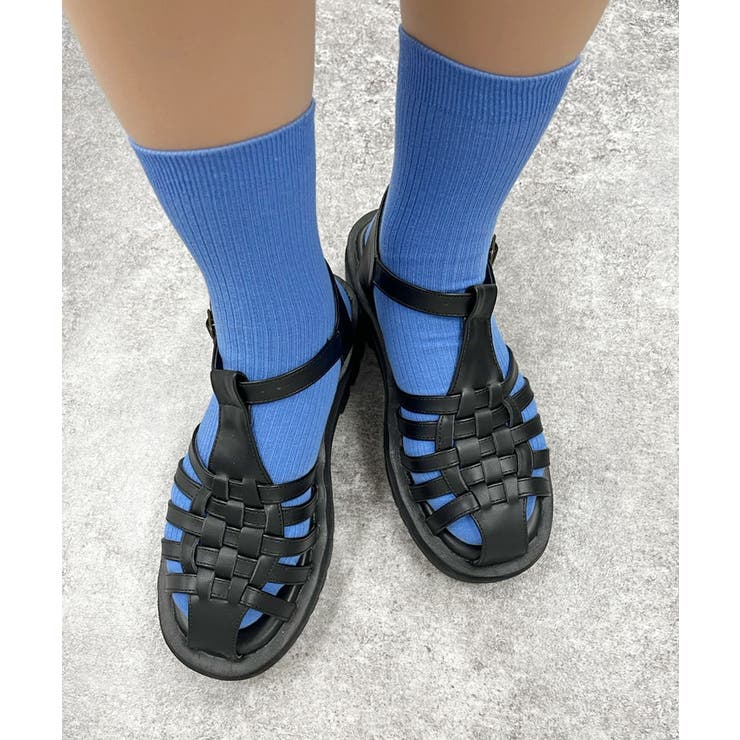 BLU0 | ムジリブカラーsox | RETRO GIRL