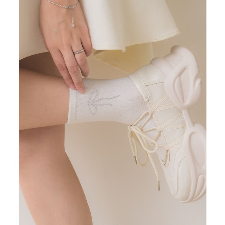 WHT2 | ビジューリボンソックス | RETRO GIRL