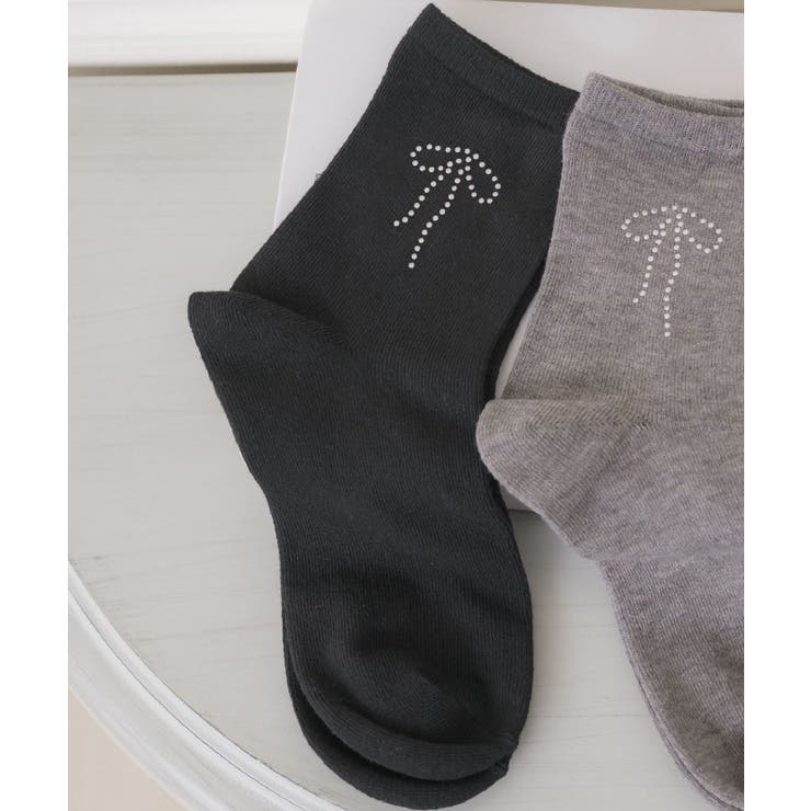 BLK1 | ビジューリボンソックス | RETRO GIRL