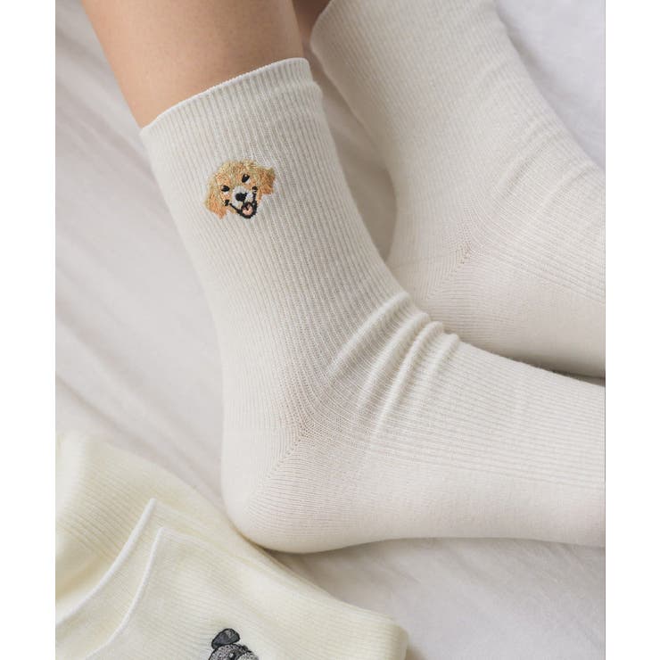 アニマル刺繍ソックス | RETRO GIRL | 詳細画像1 