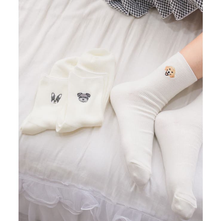 アニマル刺繍ソックス | RETRO GIRL | 詳細画像2 
