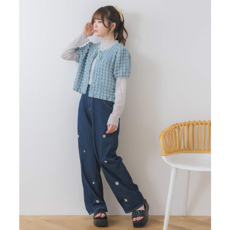 デイジー刺繍デニムPT[品番：RTGW0006910]｜RETRO GIRL（レトロ