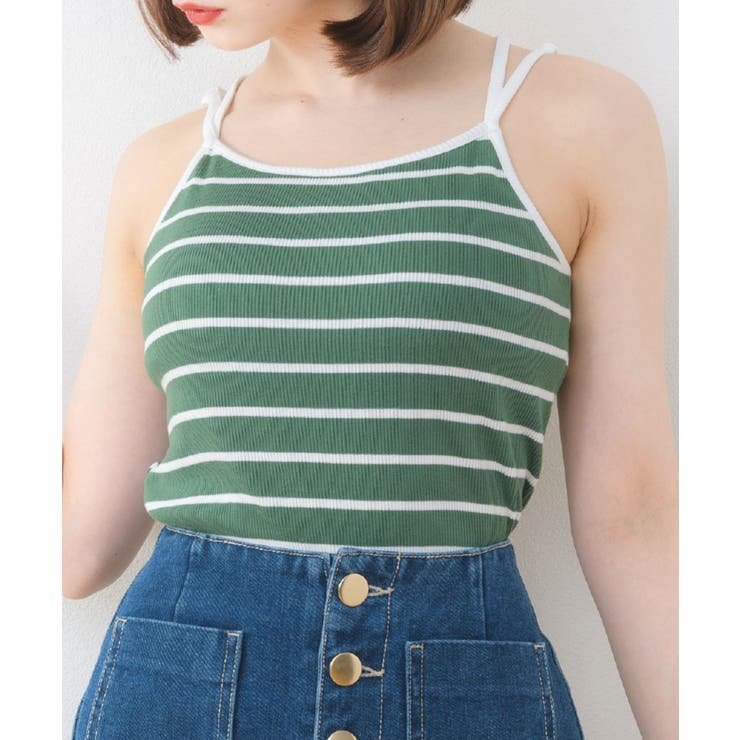 B/GRN | テレコカップ付キャミ | RETRO GIRL