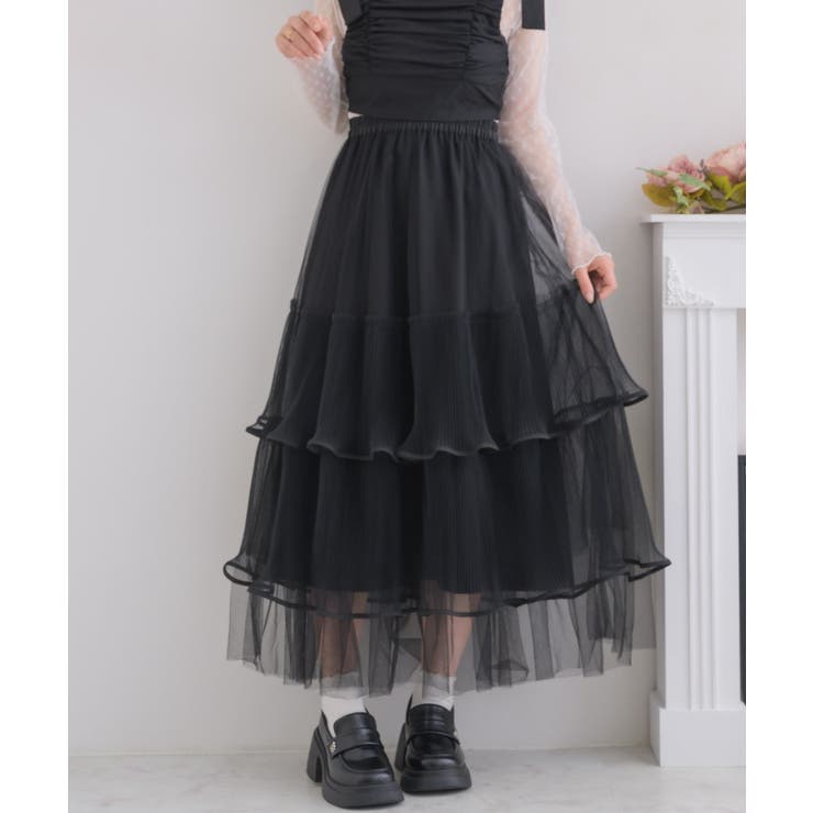 プリーツチュールSK 【Emsexcite】チュールスカート ティアードスカート | RETRO GIRL | 詳細画像15 