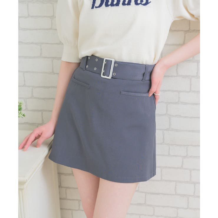 共ベルト付台形ミニSK | RETRO GIRL | 詳細画像1 