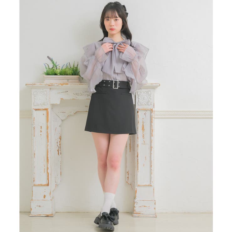 共ベルト付台形ミニSK | RETRO GIRL | 詳細画像10 