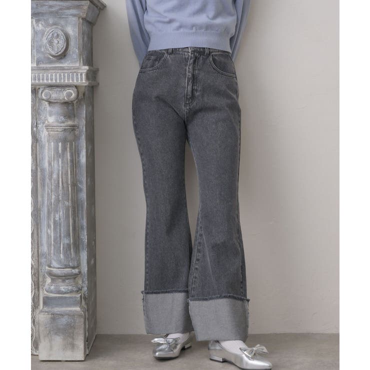 goar フレアデニム ロールアップフレアデニムPT[品番：RTGW0007691]｜RETRO GIRL