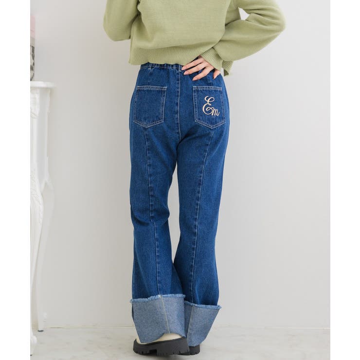 goar フレアデニム ロールアップフレアデニムPT[品番：RTGW0007691]｜RETRO GIRL