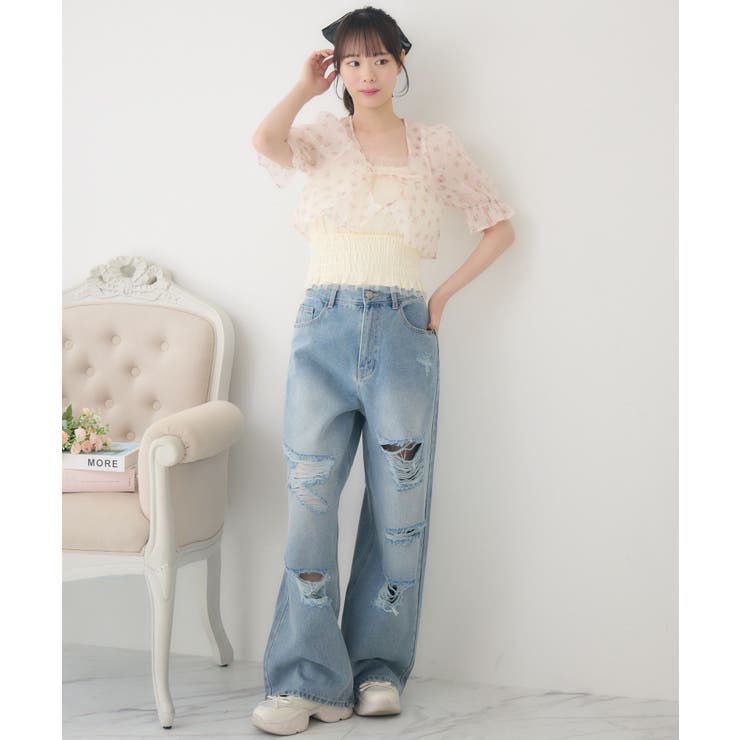 ダメージデニムPT | RETRO GIRL | 詳細画像3 