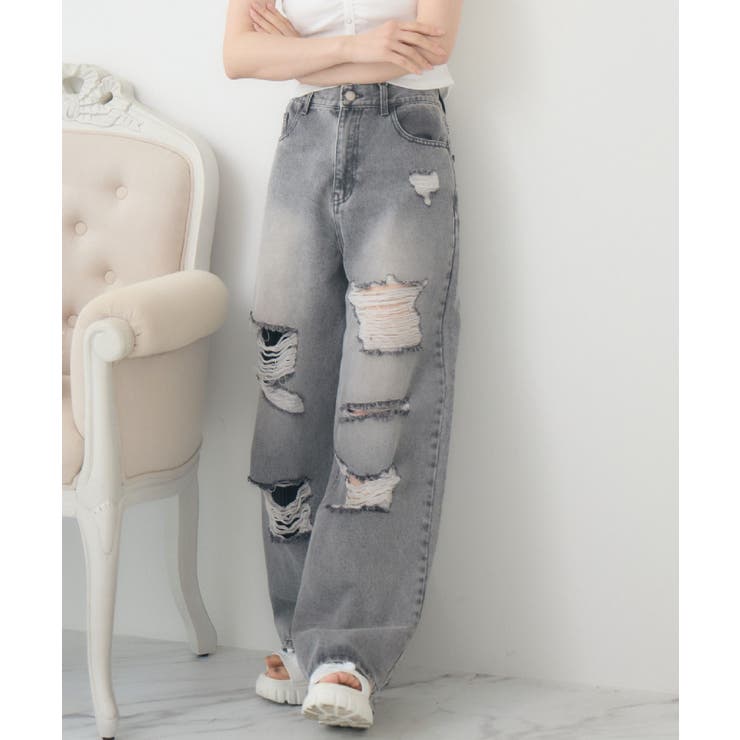 GRY0 | ダメージデニムPT | RETRO GIRL