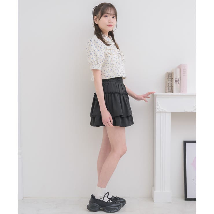 【新色追加】ギャザー2段フレアミニSK | RETRO GIRL | 詳細画像12 