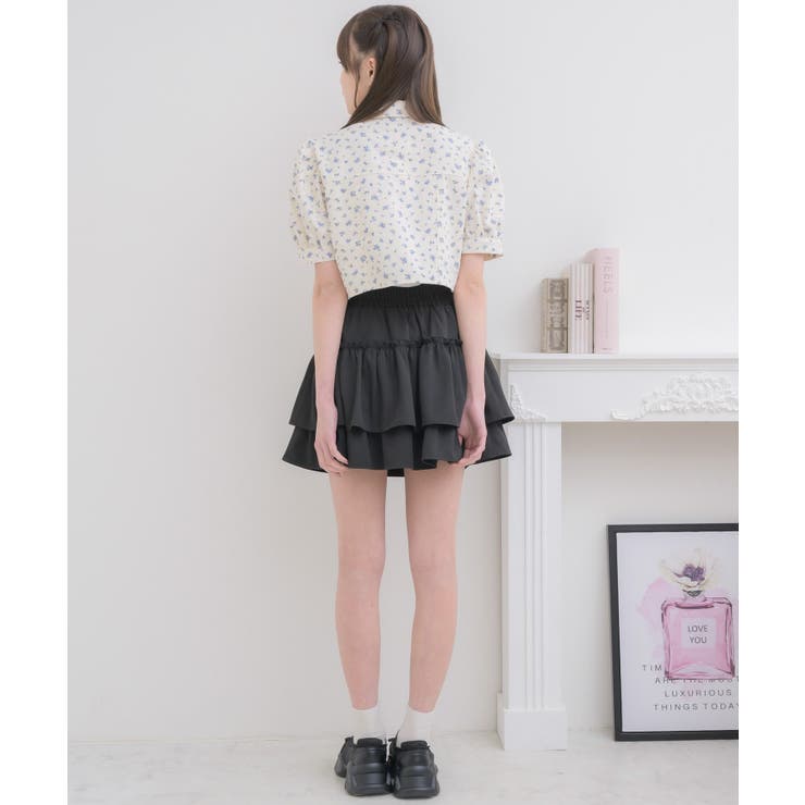 【新色追加】ギャザー2段フレアミニSK | RETRO GIRL | 詳細画像14 