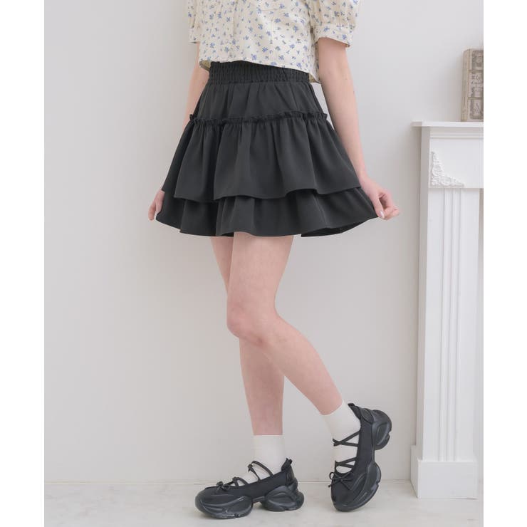 【新色追加】ギャザー2段フレアミニSK | RETRO GIRL | 詳細画像17 