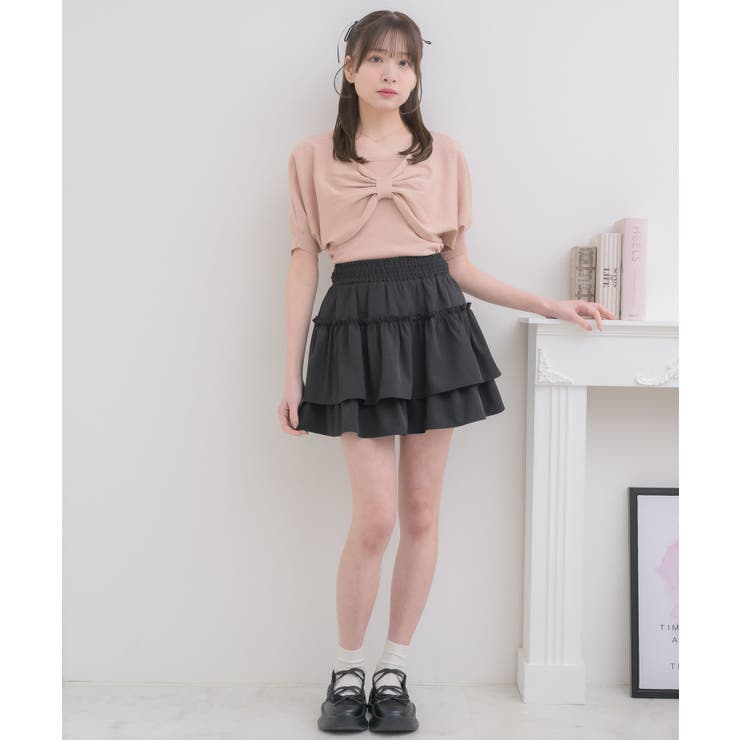 【新色追加】ギャザー2段フレアミニSK | RETRO GIRL | 詳細画像20 
