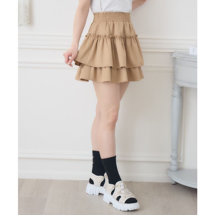 【新色追加】ギャザー2段フレアミニSK | RETRO GIRL | 詳細画像26 