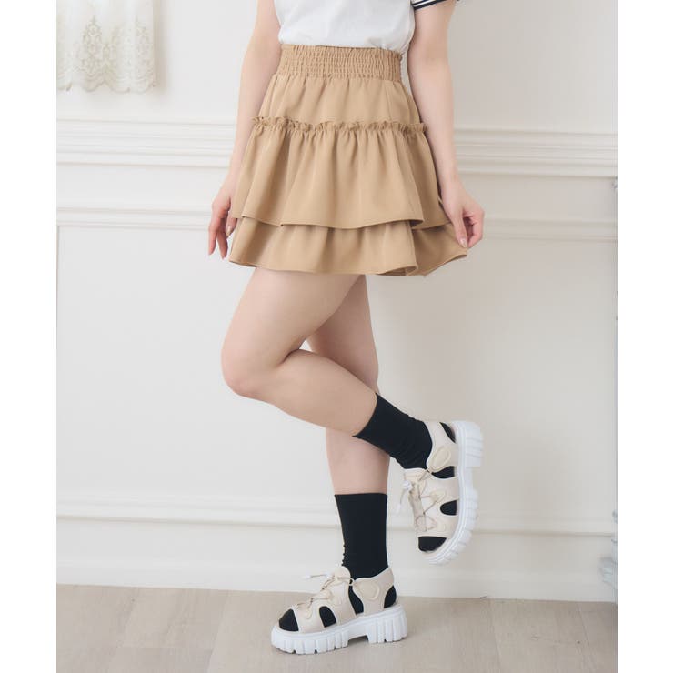 【新色追加】ギャザー2段フレアミニSK | RETRO GIRL | 詳細画像27 