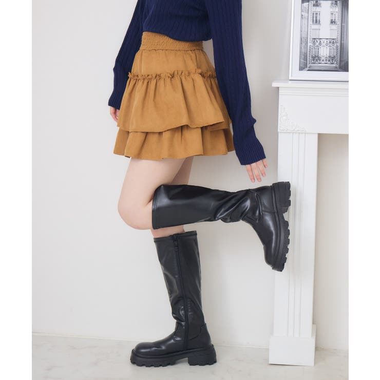 【新色追加】ギャザー2段フレアミニSK | RETRO GIRL | 詳細画像37 