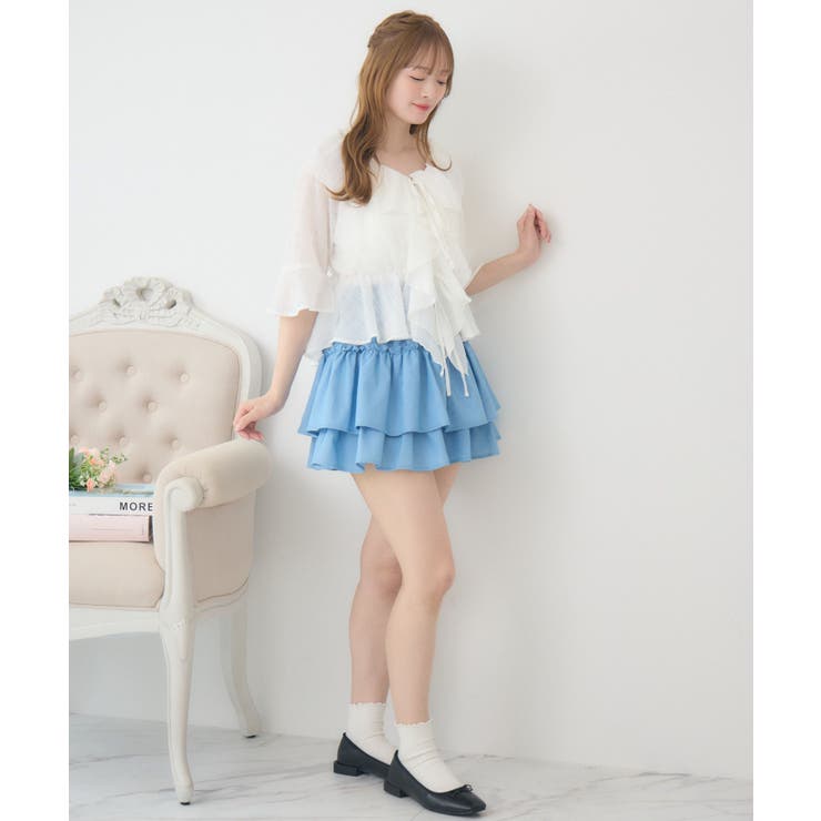 【新色追加】ギャザー2段フレアミニSK | RETRO GIRL | 詳細画像41 