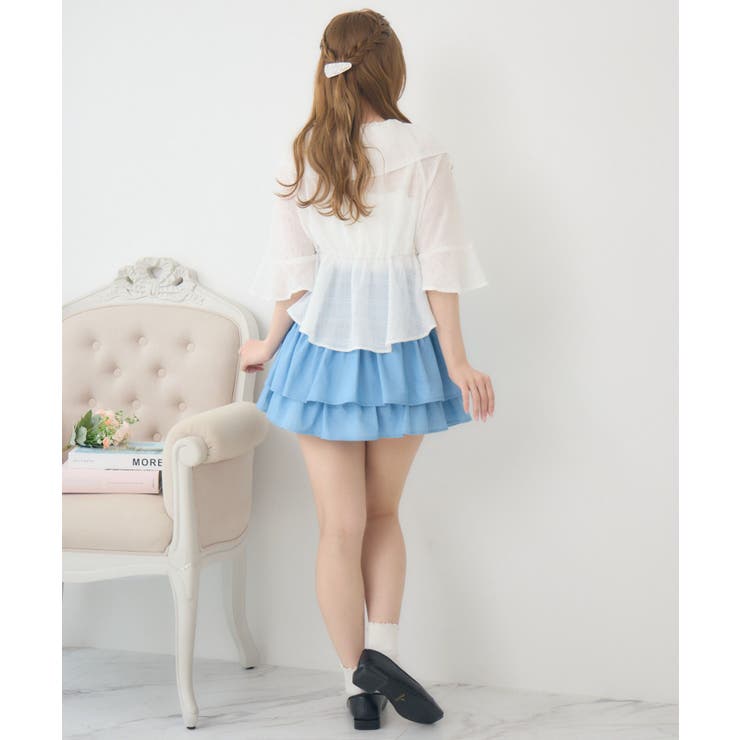 【新色追加】ギャザー2段フレアミニSK | RETRO GIRL | 詳細画像42 