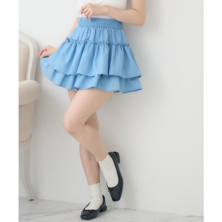 【新色追加】ギャザー2段フレアミニSK | RETRO GIRL | 詳細画像44 