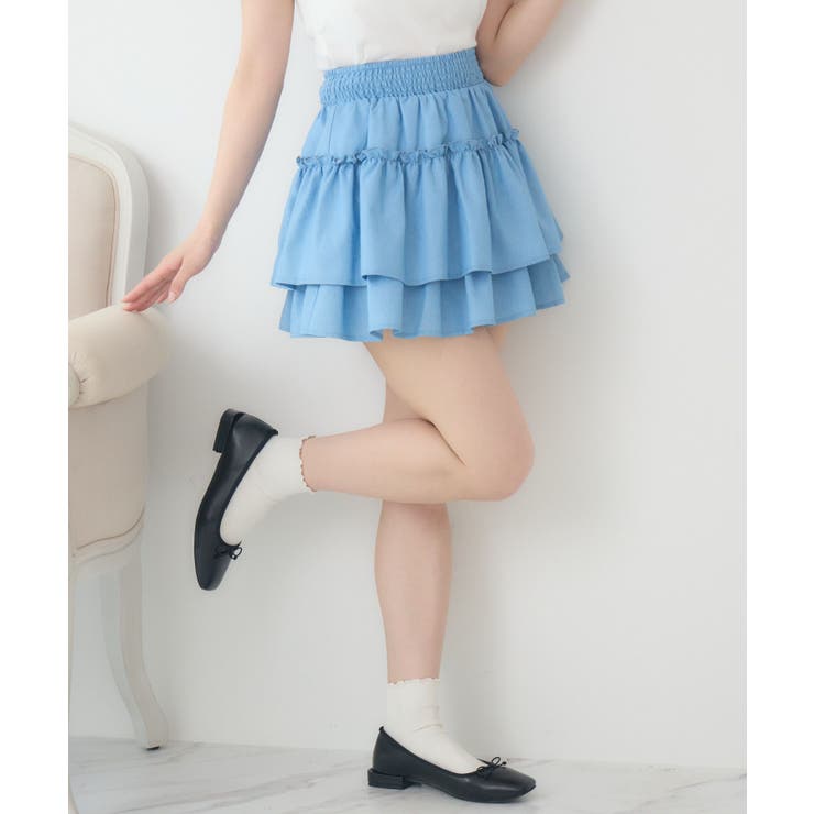 【新色追加】ギャザー2段フレアミニSK | RETRO GIRL | 詳細画像45 