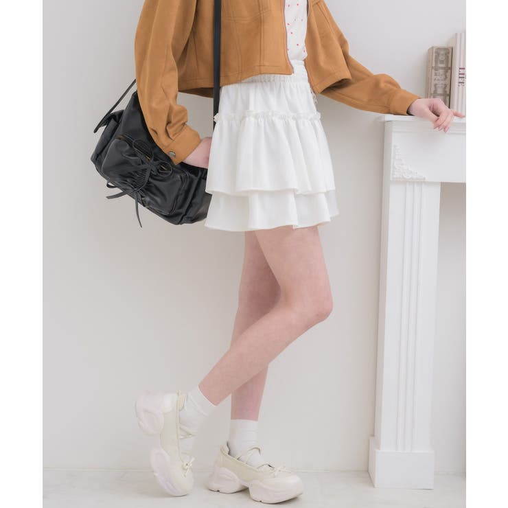 【新色追加】ギャザー2段フレアミニSK | RETRO GIRL | 詳細画像8 